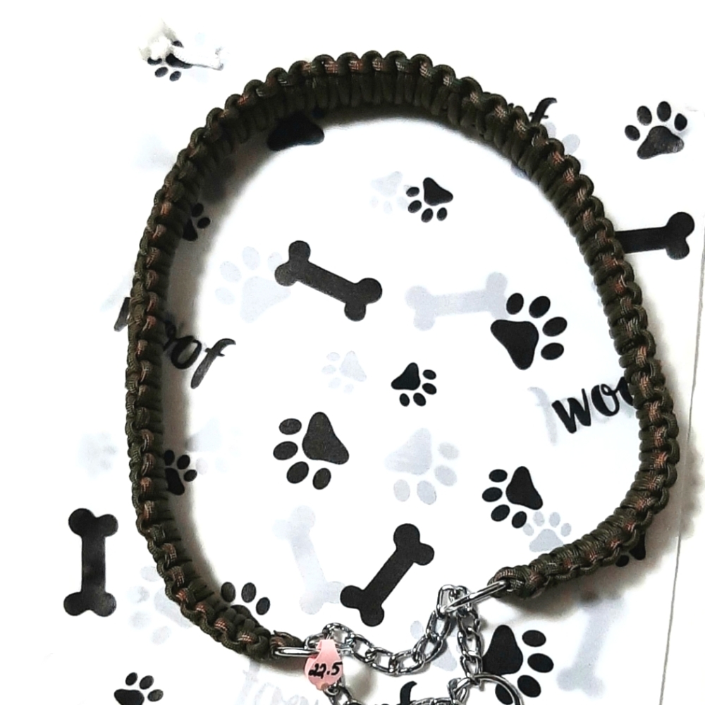 Paracord Dog Collar King Cobra Weave Martingale Training 22.5" Collar